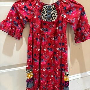 Sage & Lily Floral Red Girls Dress 6 x